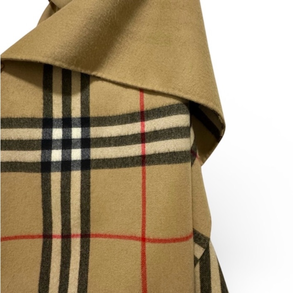 Burberry Camel Plaid Hooded Cape - Picture 5 of 9